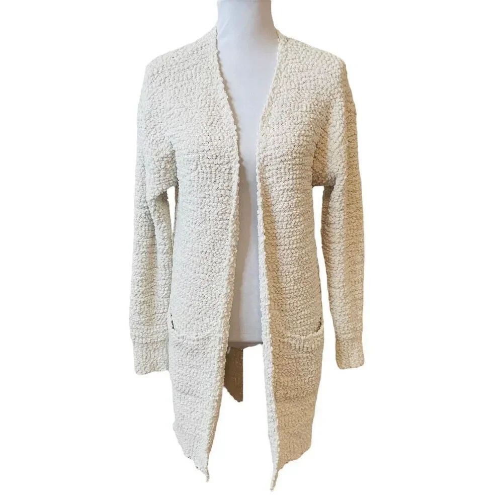 MEROKEETY Women's Long Sleeve Soft Chunky Knit Sweater Open Front Cardigans Off